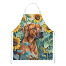 Load image into Gallery viewer, Rhodesian Ridgeback in Sunflowers Apron – Artist-Designed Kitchen, BBQ &amp; Craft Apron