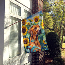 Load image into Gallery viewer, Rhodesian Ridgeback in Sunflowers House Flag