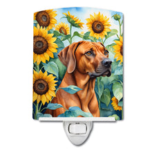 Load image into Gallery viewer, Rhodesian Ridgeback in Sunflowers Ceramic Night Light