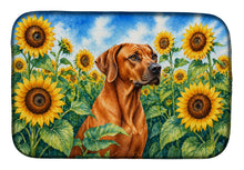 Load image into Gallery viewer, Rhodesian Ridgeback in Sunflowers Dish Drying Mat Absorbent Dish Drying Mat Pad for Kitchen Counter Dish Drainer Mat for Countertop, 14 x 21", Multicolor