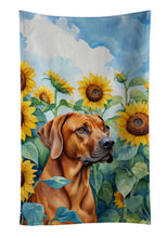 Load image into Gallery viewer, Rhodesian Ridgeback in Sunflowers Kitchen Towel