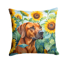 Load image into Gallery viewer, Rhodesian Ridgeback in Sunflowers Throw Pillow