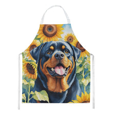 Load image into Gallery viewer, Rottweiler in Sunflowers Apron – Artist-Designed Kitchen, BBQ &amp; Craft Apron