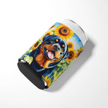 Load image into Gallery viewer, Rottweiler in Sunflowers Can or Bottle Hugger