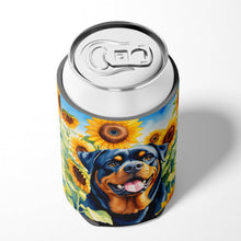 Load image into Gallery viewer, Rottweiler in Sunflowers Can or Bottle Hugger