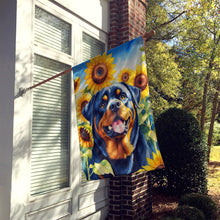 Load image into Gallery viewer, Rottweiler in Sunflowers House Flag