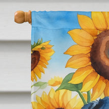 Load image into Gallery viewer, Rottweiler in Sunflowers House Flag