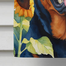 Load image into Gallery viewer, Rottweiler in Sunflowers House Flag