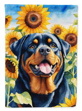 Load image into Gallery viewer, Rottweiler in Sunflowers House Flag