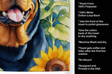Load image into Gallery viewer, Rottweiler in Sunflowers Kitchen Towel