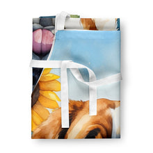 Load image into Gallery viewer, Saint Bernard in Sunflowers Apron – Artist-Designed Kitchen, BBQ &amp; Craft Apron