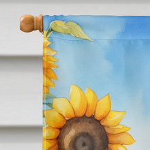 Load image into Gallery viewer, Saint Bernard in Sunflowers House Flag
