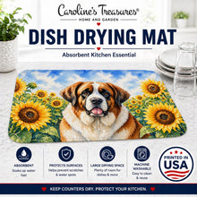 Load image into Gallery viewer, Saint Bernard in Sunflowers Dish Drying Mat Absorbent Dish Drying Mat Pad for Kitchen Counter Dish Drainer Mat for Countertop, 14 x 21", Multicolor