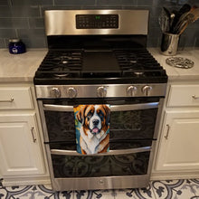 Load image into Gallery viewer, Saint Bernard in Sunflowers Kitchen Towel