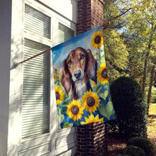 Load image into Gallery viewer, Saluki in Sunflowers House Flag