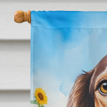 Load image into Gallery viewer, Saluki in Sunflowers House Flag