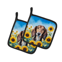 Load image into Gallery viewer, Saluki in Sunflowers Pot Holders - Set of 2 Decorative Kitchen Helpers | Made in the USA