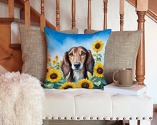 Load image into Gallery viewer, Saluki in Sunflowers Throw Pillow - 14x14 Decorative Pillow – Art for Your Home &amp; Patio
