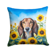 Load image into Gallery viewer, Saluki in Sunflowers Throw Pillow - 14x14 Decorative Pillow – Art for Your Home &amp; Patio