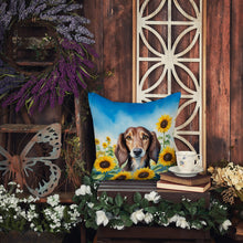 Load image into Gallery viewer, Saluki in Sunflowers Throw Pillow