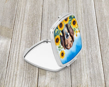 Load image into Gallery viewer, Saluki in Sunflowers Compact Mirror – Stylish Purse Mirror with Artistic Covers