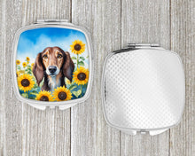 Load image into Gallery viewer, Saluki in Sunflowers Compact Mirror – Stylish Purse Mirror with Artistic Covers