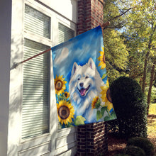 Load image into Gallery viewer, Samoyed in Sunflowers House Flag