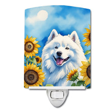 Load image into Gallery viewer, Samoyed in Sunflowers Ceramic Night Light