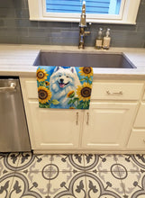 Load image into Gallery viewer, Samoyed in Sunflowers Kitchen Towel
