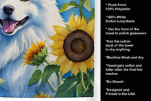Load image into Gallery viewer, Samoyed in Sunflowers Kitchen Towel