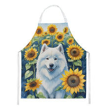 Load image into Gallery viewer, Samoyed in Sunflowers Apron – Artist-Designed Kitchen, BBQ &amp; Craft Apron
