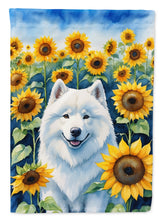 Load image into Gallery viewer, Samoyed in Sunflowers Garden Flag – Bright Dog-Themed Yard Decor