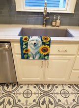 Load image into Gallery viewer, Samoyed in Sunflowers Kitchen Towel