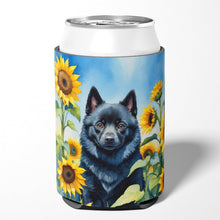 Load image into Gallery viewer, Schipperke in Sunflowers Can or Bottle Hugger