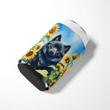 Load image into Gallery viewer, Schipperke in Sunflowers Can or Bottle Hugger