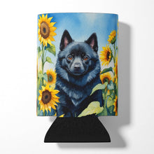 Load image into Gallery viewer, Schipperke in Sunflowers Can or Bottle Hugger