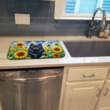 Load image into Gallery viewer, Schipperke in Sunflowers Dish Drying Mat Absorbent Dish Drying Mat Pad for Kitchen Counter Dish Drainer Mat for Countertop, 14 x 21", Multicolor