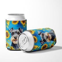 Load image into Gallery viewer, Schnauzer in Sunflowers Can or Bottle Hugger