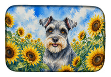Load image into Gallery viewer, Schnauzer in Sunflowers Dish Drying Mat Absorbent Dish Drying Mat Pad for Kitchen Counter Dish Drainer Mat for Countertop, 14 x 21", Multicolor