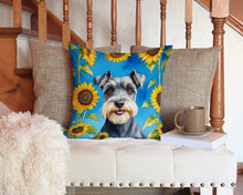 Load image into Gallery viewer, Schnauzer in Sunflowers Throw Pillow - 14x14 Decorative Pillow – Art for Your Home &amp; Patio