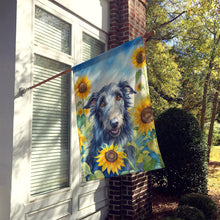 Load image into Gallery viewer, Scottish Deerhound in Sunflowers House Flag