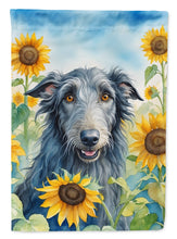 Load image into Gallery viewer, Scottish Deerhound in Sunflowers House Flag