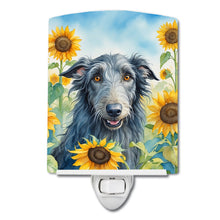 Load image into Gallery viewer, Scottish Deerhound in Sunflowers Ceramic Night Light