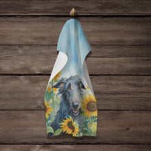 Load image into Gallery viewer, Scottish Deerhound in Sunflowers Kitchen Towel