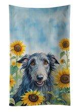 Load image into Gallery viewer, Scottish Deerhound in Sunflowers Kitchen Towel