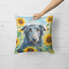 Load image into Gallery viewer, Scottish Deerhound in Sunflowers Throw Pillow