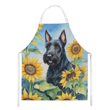 Load image into Gallery viewer, Scottish Terrier in Sunflowers Apron – Artist-Designed Kitchen, BBQ &amp; Craft Apron