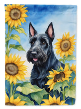 Load image into Gallery viewer, Scottish Terrier in Sunflowers House Flag