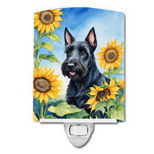 Load image into Gallery viewer, Scottish Terrier in Sunflowers Ceramic Night Light