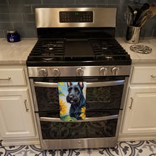 Load image into Gallery viewer, Scottish Terrier in Sunflowers Kitchen Towel